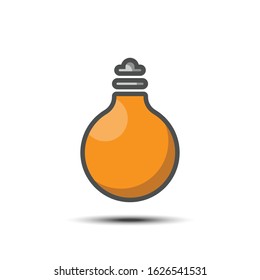 Idea light filled line icon, 64x64 pixel perfect icon, small shadow on white background
