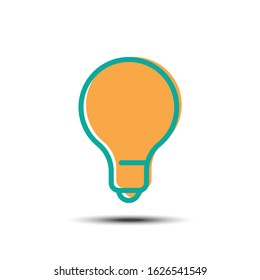 Idea light filled line icon, 64x64 pixel perfect icon, small shadow on white background
