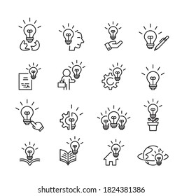 Idea and Light Icons set,Vector