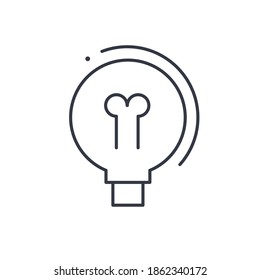 Idea light lamp icon, linear isolated illustration, thin line vector, web design sign, outline concept symbol with editable stroke on white background.