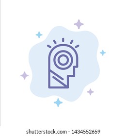 Idea, Light, Man, Hat Blue Icon on Abstract Cloud Background