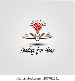 idea light over open book vector design template