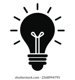 idea light silhouette vector on white background