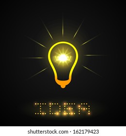 Idea lightbulb digital concept vector illustration