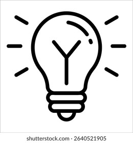 Idea Lightbulb Icon Element For Design