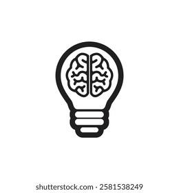Idea lightbulb icon. Inspiration creativity lamp vector icon