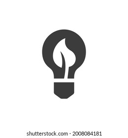 Icono de bombilla de Idea aislado en gráfico de vectores en blanco y negro