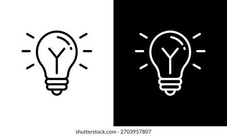Idea Bombilla Icono blanco Set Diseño