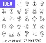Idea Line Editable Icons set. Vector illustration in modern thin style of creativity related icon