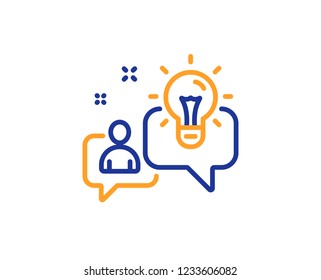 Idea line icon. Business management sign. Employee creativity symbol. Colorful outline concept. Blue and orange thin line color icon. Idea Vector