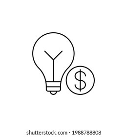 idea Line Icon Isolated On White Background