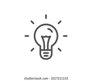 Idea line icon. Light bulb sign. Copywriting symbol. Quality design element. Editable stroke. Vector