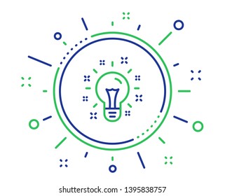 Idea line icon. Light bulb or Lamp sign. Creativity, Solution or Thinking symbol. Quality design elements. Technology idea button. Editable stroke. Vector