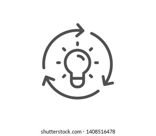 Idea Line Icon. Lightbulb Sign. Core Value Symbol. Quality Design Element. Linear Style Idea Icon. Editable Stroke. Vector