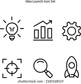 idea line icon set. launch startup sign. Inspiration symbol. idea  line icon set isolated on white background. trendy icons for ui, app, web, 