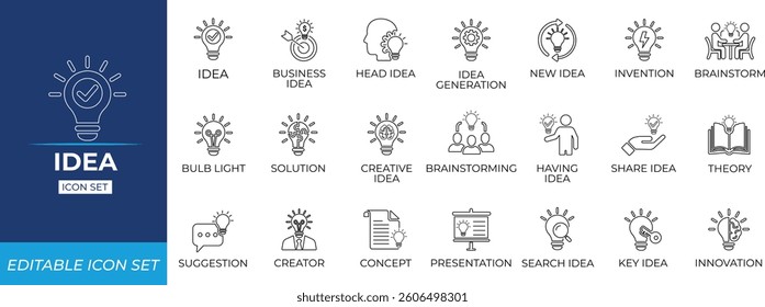 Idea line icon set - vector illustration.