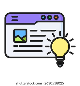 Idea lineal color icon. Simple vector icon design in lineal color style. Editable vector format