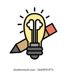 Idea lineal color icon vector illustration