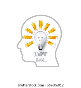 Idea loading. Business icons. Vector background.