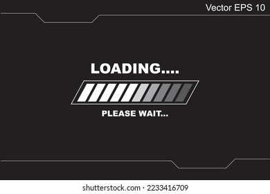 Idea loading concept with light bulb and loading bar. Big idea, innovation and creativity. Vector illustration.