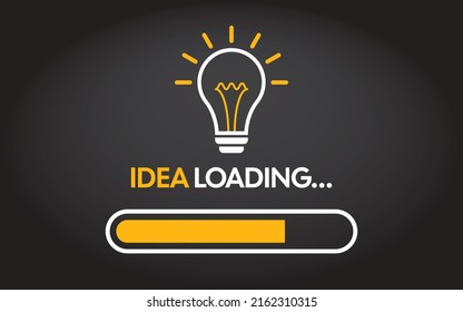 Idea loading in flat style. Light bulb vector illustration on isolated background. Loading bar think sign business concept.