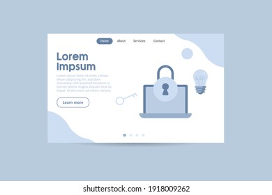 Idea Lock banner concept. design for web UI, mobile upp, banner,Social Media Networking, Internet Accounting Website Landing Page, Web Page, poster.Vector illustration