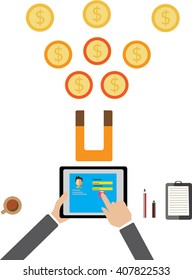 idea and login concept  money