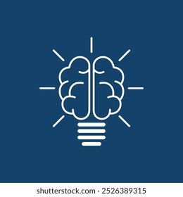 Idea logo with brain icon and glowing lamp