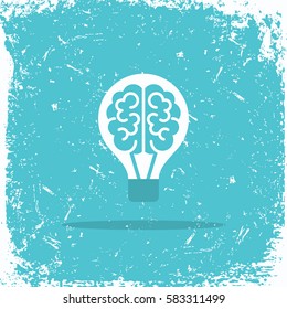 Idea logo. bulb icon for web design on grunge background