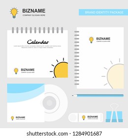 Idea  Logo, Calendar Template, CD Cover, Diary and USB Brand Stationary Package Design Vector Template