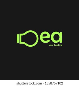Idea Logo design, Bulb with Idea Letter for logo.