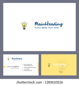 Idea Logo design with Tagline & Front and Back Busienss Card Template. Vector Creative Design
