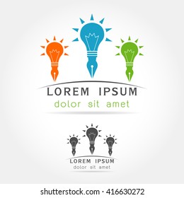 Idea logo design template.Idea  flat icon,on white background Vector illustration