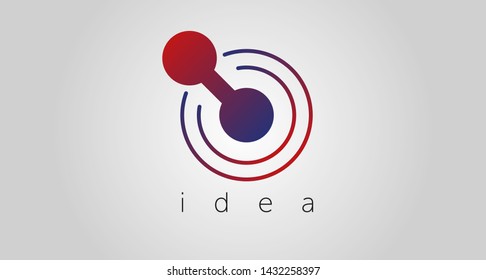 Idea logo, idea icon, one line vector illustration isolated on grey background