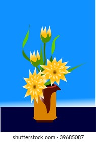 idea of lotus vase vector