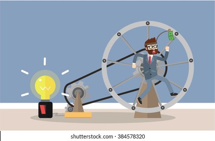 Idea machine business man