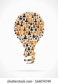 Idea made out of large group of people silhouettes