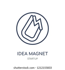 idea Magnet icon. idea Magnet linear symbol design from Startup collection. Simple outline element vector illustration on white background.