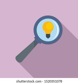 Idea magnify glass icon. Flat illustration of idea magnify glass vector icon for web design