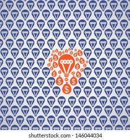 The idea make the different to money among dark idea. vector pattern