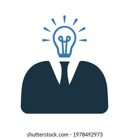 Idea making, brainstorming icon. Simple vector on isolated white background.