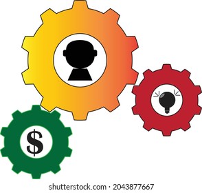 An idea with man become wealth - Concept , 