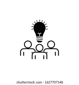 Idea manager line icon set. Shining lightbulb, bulb. Business concept.  new project, startup, leader, innovation icon vector