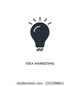 idea marketing icon. simple element illustration. isolated trendy filled idea marketing icon on white background. can be used for web, mobile, ui.