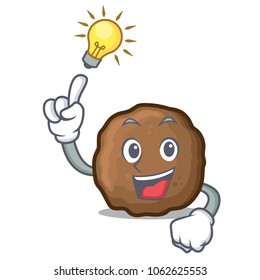 Idea meatball mascot cartoon style