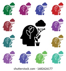Idea in mind multi color icon. Simple glyph, flat vector of human mind icons for ui and ux, website or mobile application