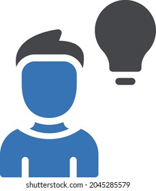 idea mind vector glyph colour icon