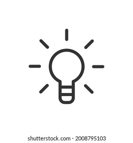 Icono de línea mínima de Idea. Diseño de símbolo de trazo web. Signo de idea aislado en un fondo blanco. Icono de línea Premium.