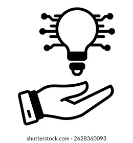 Ícone de glifo misto de ideia. Design de ícone de vetor simples em estilo de glifo. Formato de vetor editável