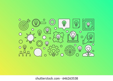 Idea modern banner design - vector colorful creative ideas green background